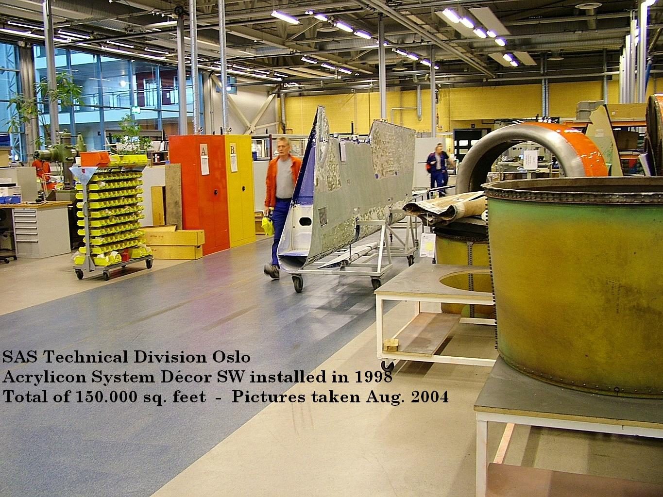 Acrylicon ESD resin flooring in a sensitive avionics area