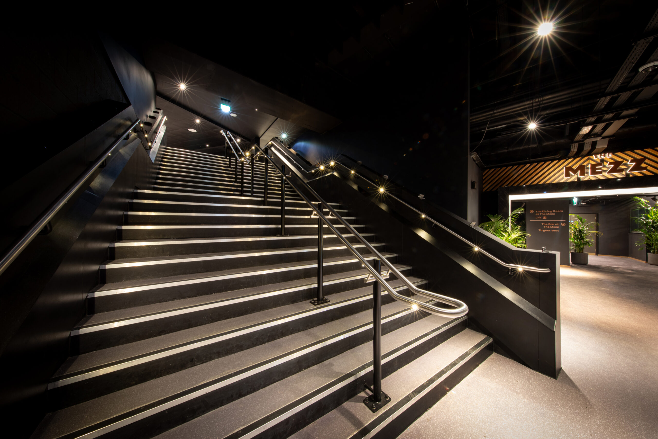 Acrylicon D&eacute;cor on the VIP stairs at Manchester AO Arena