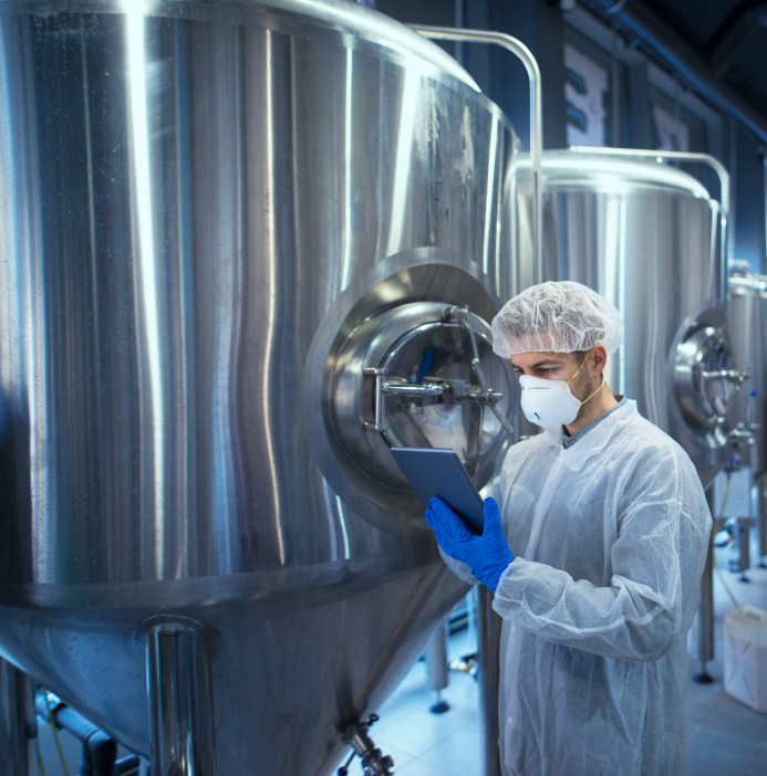 Resin flooring in a food factory